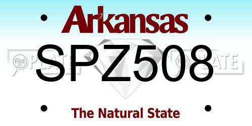 SPZ508 Arkansas License Plate
