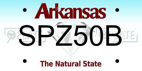 SPZ50B Arkansas License Plate