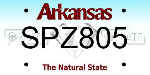 SPZ805 Arkansas License Plate