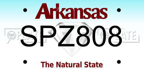 SPZ808 Arkansas License Plate