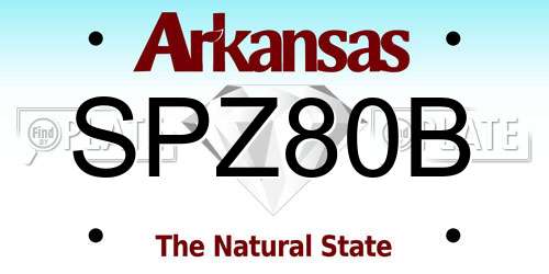 SPZ80B Arkansas License Plate