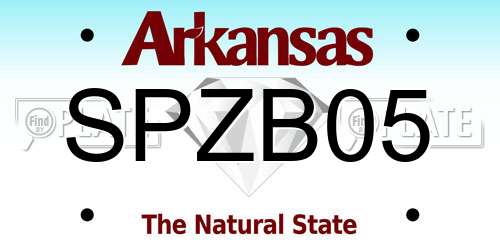 SPZB05 Arkansas License Plate