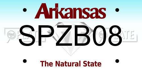 SPZB08 Arkansas License Plate