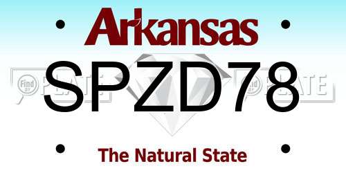 SPZD78 Arkansas License Plate