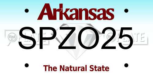 SPZO25 Arkansas License Plate
