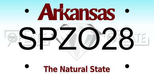 SPZO28 Arkansas License Plate