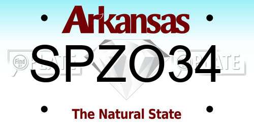 SPZO34 Arkansas License Plate