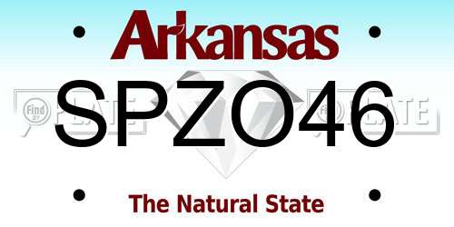 SPZO46 Arkansas License Plate