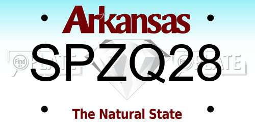 SPZQ28 Arkansas License Plate