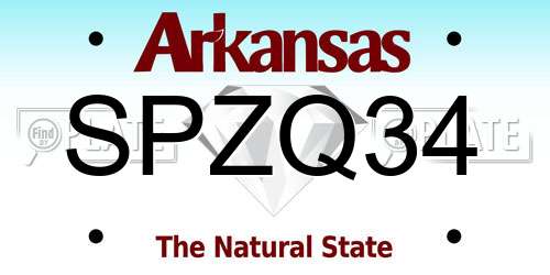 SPZQ34 Arkansas License Plate