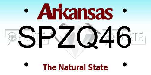 SPZQ46 Arkansas License Plate