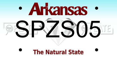 SPZS05 Arkansas License Plate