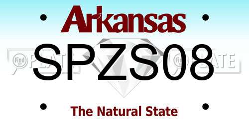 SPZS08 Arkansas License Plate