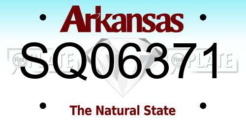 SQ06371 Arkansas License Plate