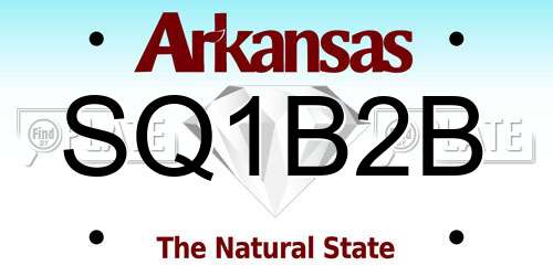 SQ1B2B Arkansas License Plate