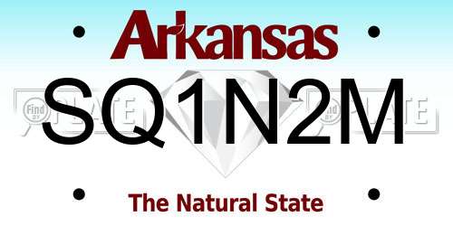 SQ1N2M Arkansas License Plate