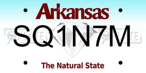 SQ1N7M Arkansas License Plate