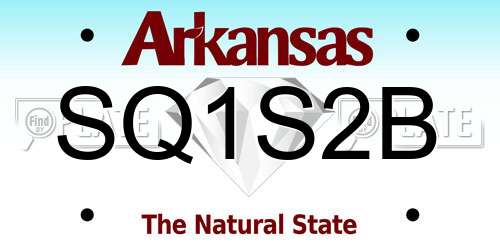 SQ1S2B Arkansas License Plate