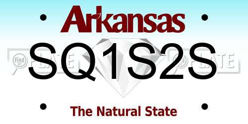 SQ1S2S Arkansas License Plate