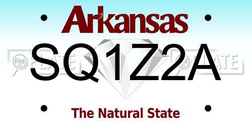 SQ1Z2A Arkansas License Plate