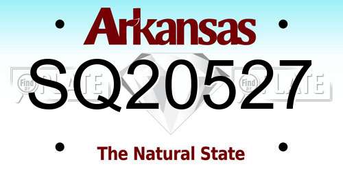 SQ20527 Arkansas License Plate