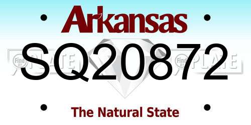 SQ20872 Arkansas License Plate