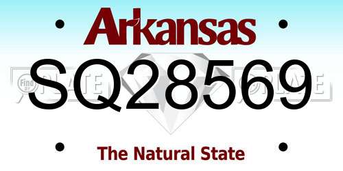SQ28569 Arkansas License Plate