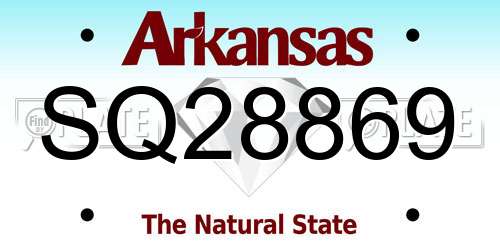 SQ28869 Arkansas License Plate