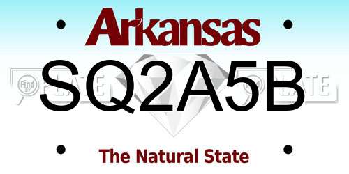 SQ2A5B Arkansas License Plate