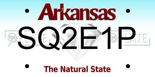 SQ2E1P Arkansas License Plate