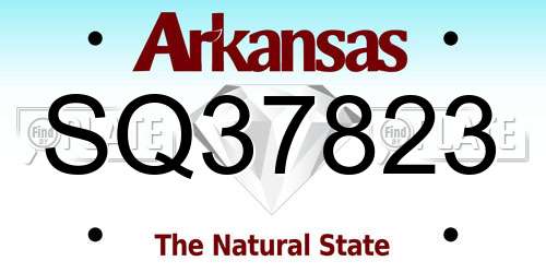 SQ37823 Arkansas License Plate