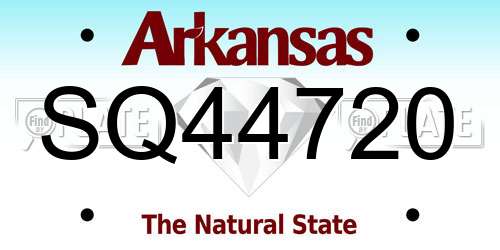 SQ44720 Arkansas License Plate