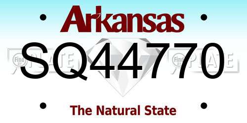 SQ44770 Arkansas License Plate