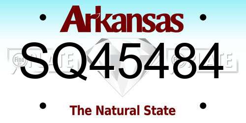 SQ45484 Arkansas License Plate