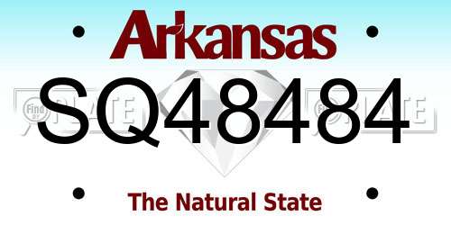 SQ48484 Arkansas License Plate