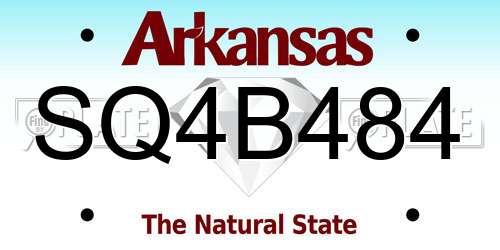 SQ4B484 Arkansas License Plate
