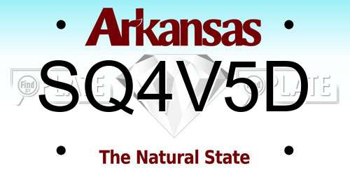 SQ4V5D Arkansas License Plate