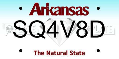SQ4V8D Arkansas License Plate