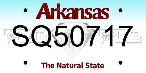 SQ50717 Arkansas License Plate