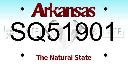 SQ51901 Arkansas License Plate
