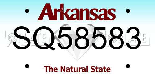 SQ58583 Arkansas License Plate