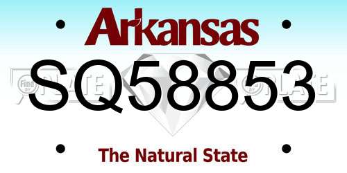 SQ58853 Arkansas License Plate