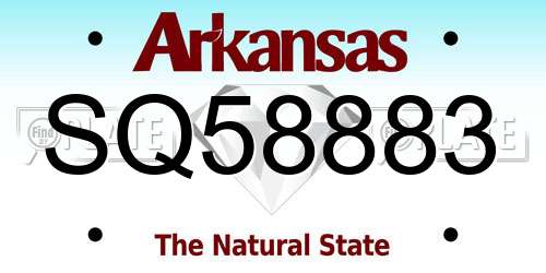 SQ58883 Arkansas License Plate