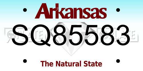 SQ85583 Arkansas License Plate
