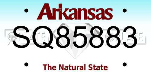 SQ85883 Arkansas License Plate