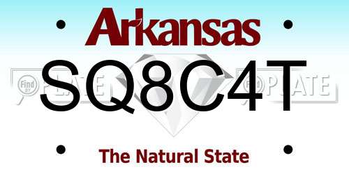 SQ8C4T Arkansas License Plate