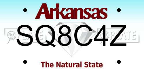 SQ8C4Z Arkansas License Plate