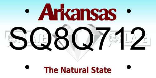 SQ8Q712 Arkansas License Plate