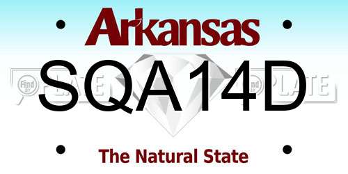SQA14D Arkansas License Plate