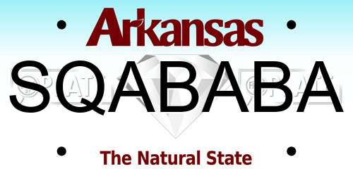 SQABABA Arkansas License Plate